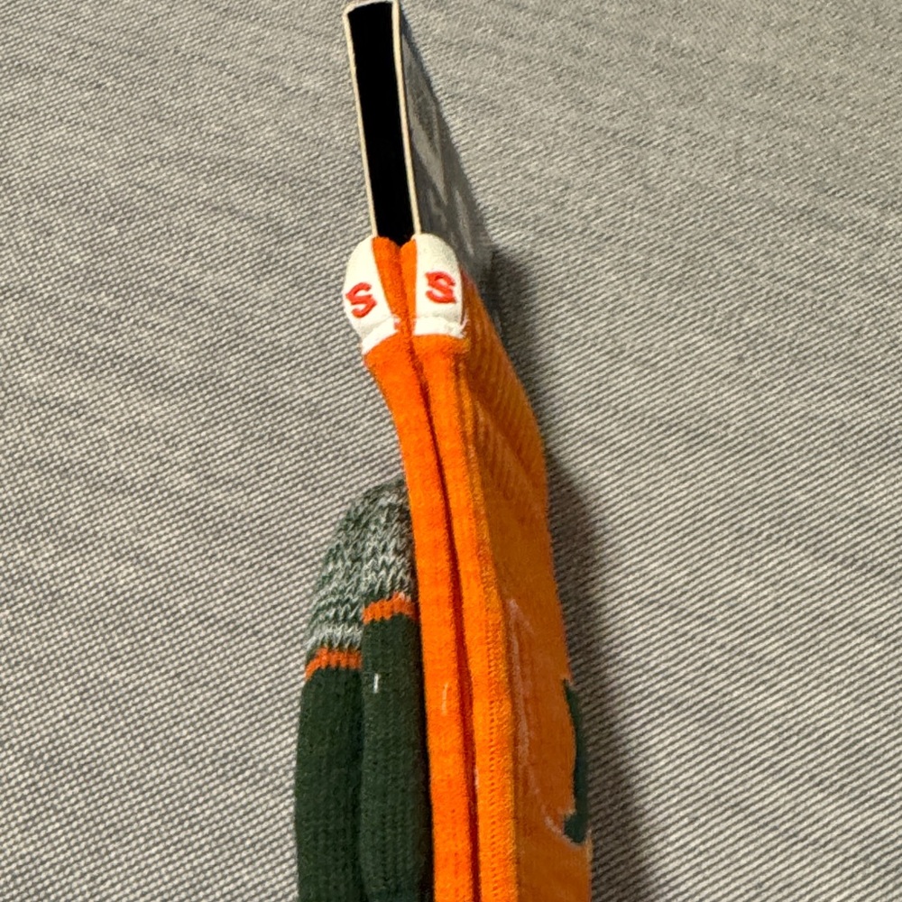 University of Miami Orange and Green Men's Socks - Picture 5 of 5